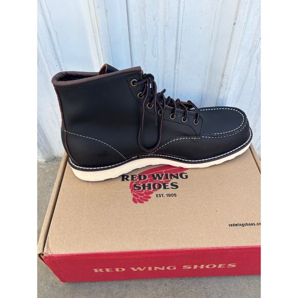Red Wing 8849 Mens Sz 12 D Heritage Classic 6" Moc-Toe Work Boot Black USA Made - Picture 4 of 8